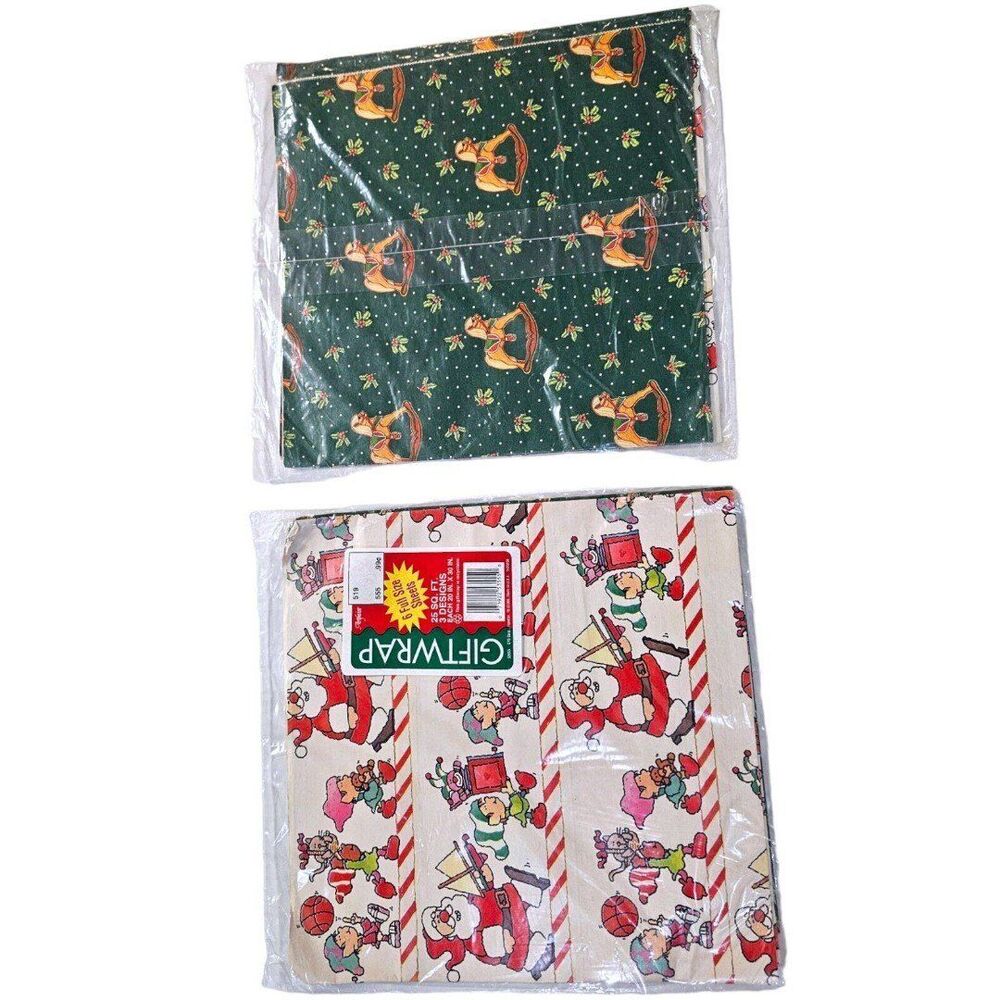 Vintage Christmas Gift Wrap 2 Packs 6 Sheets Per Pack 20" x 30" Wrapping Paper